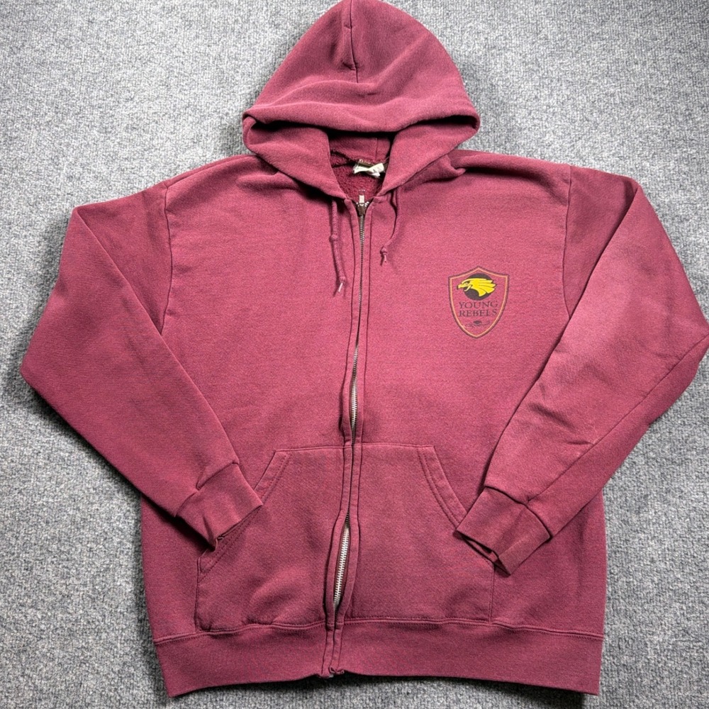 Vintage Lee Heavyweight Hoodie Full Zip Men M Maroon Half Nelson 2006